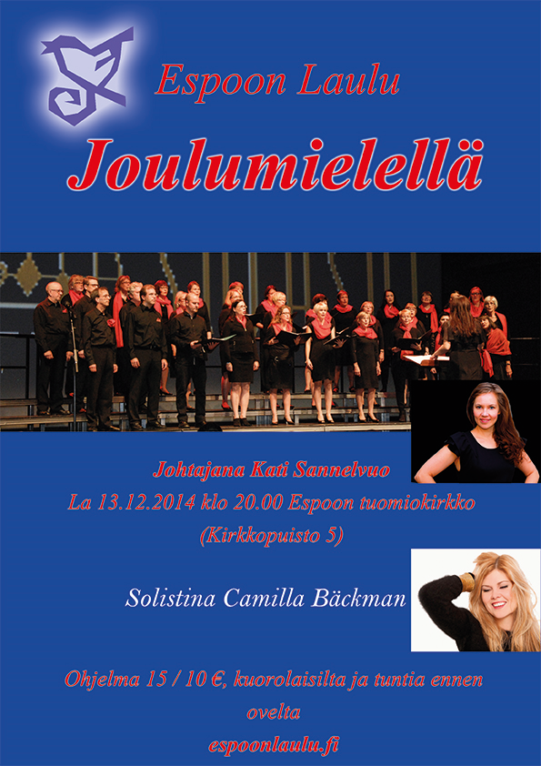 Espoon laulun joulukonserttimainos
